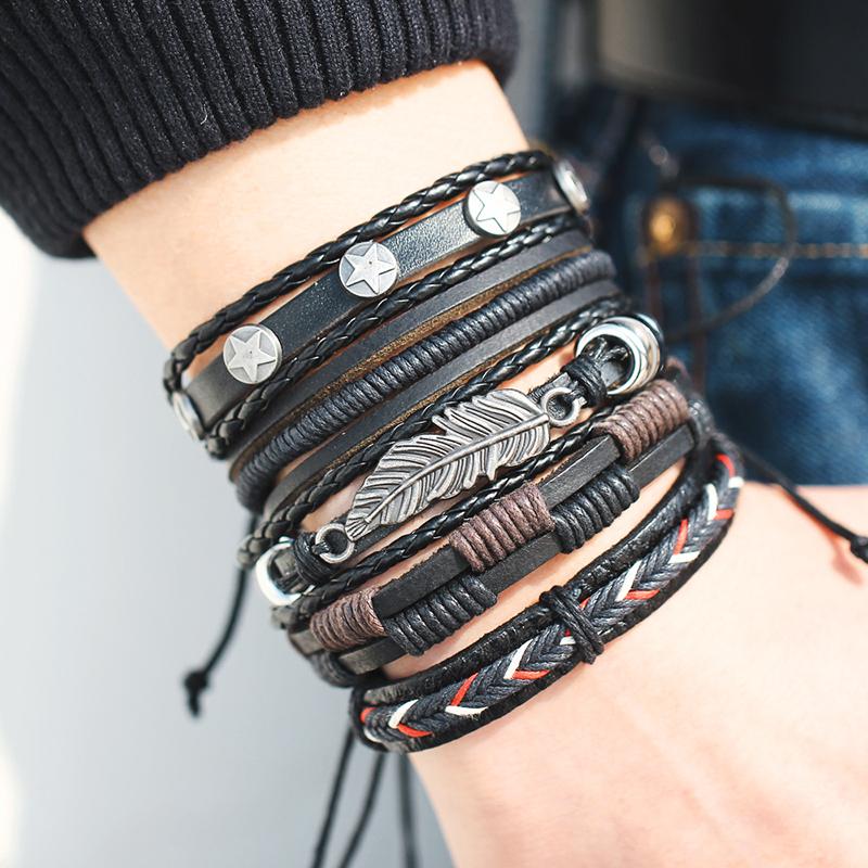 Multilayer Leather Bracelet  For Men - Minihomy