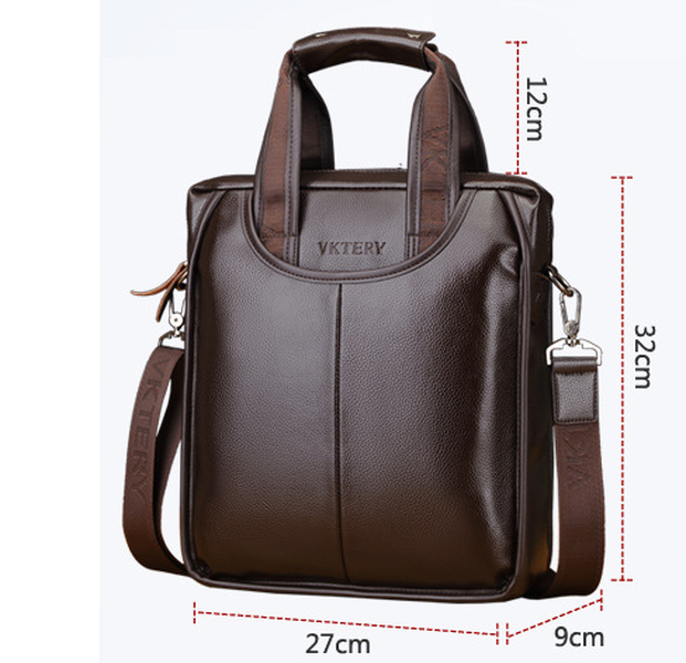 Men's Bag Shoulder Messenger Vertical Portable Briefcase - Minihomy