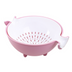 Multifunctional rotary drain basket plastic round double fruit basket washing basket - Minihomy