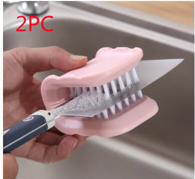 Cutlery Cleaner Fork Spoon Cooking Knife Cleaning Brushes Kitchen Helper - Minihomy