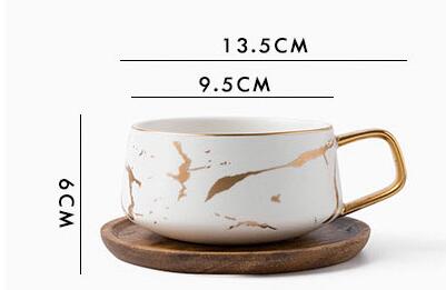 Creative Fresh Nordic Style Marble Matte Gold Ceramic Cup - Minihomy