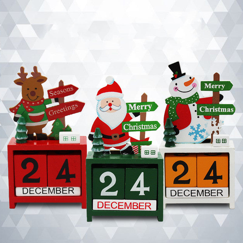 Christmas wooden calendar ornaments - Minihomy