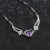 Angel Wings Necklace Pure Silver 925 Jewelry Romantic Purple Crystal Heart Necklaces For Women - Minihomy