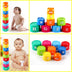 9Pcs/set Excellent Baby Children Kids Educational Toy building block Figures Letters Folding Cup Pagoda Gift