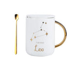 12 constellation roasted flower ceramic mug gift spoon