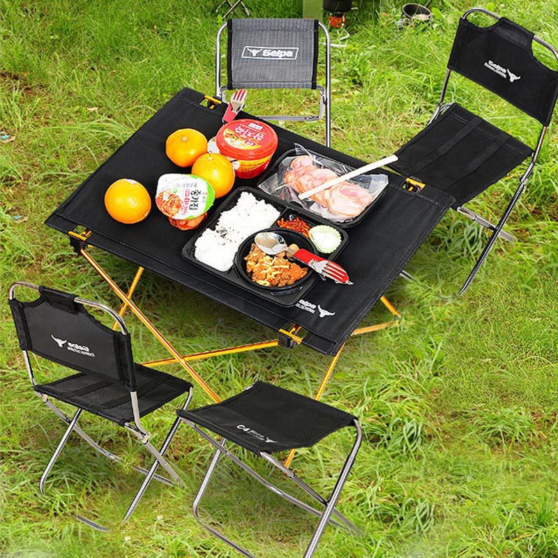 Outdoor camping small folding table aviation light aluminum alloy portable picnic table - Minihomy