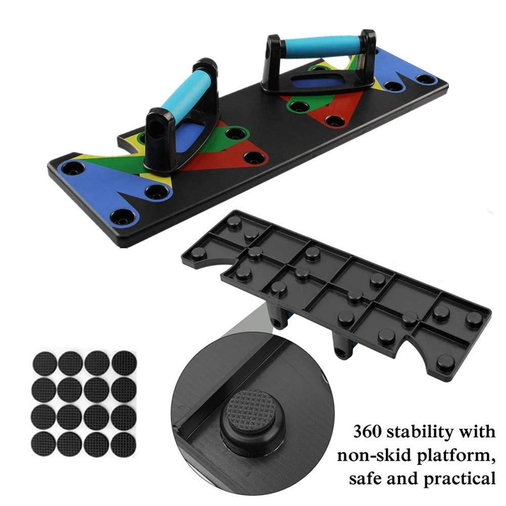 9 in 1 Push Up Rack Training Board ABS abdominal Muscle Trainer Sports Home Fitness Equipment for body Building Workout Exercise - Minihomy