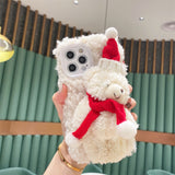 Christmas Bear Plush Mobile Phone Case