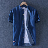 Denim Men's Short-sleeved Thin Summer Loose Casual Trend Half-sleeved Shirt