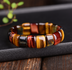 Natural color tiger eye stone tiger eye stone red yellow blue hand row bracelet bracelet men and women couple gift - Minihomy