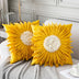 Modern Style White Throw Pillows Velvet Stitching 3D Chrysanthemum Cushion Waist Pillow Blue Cushion Case