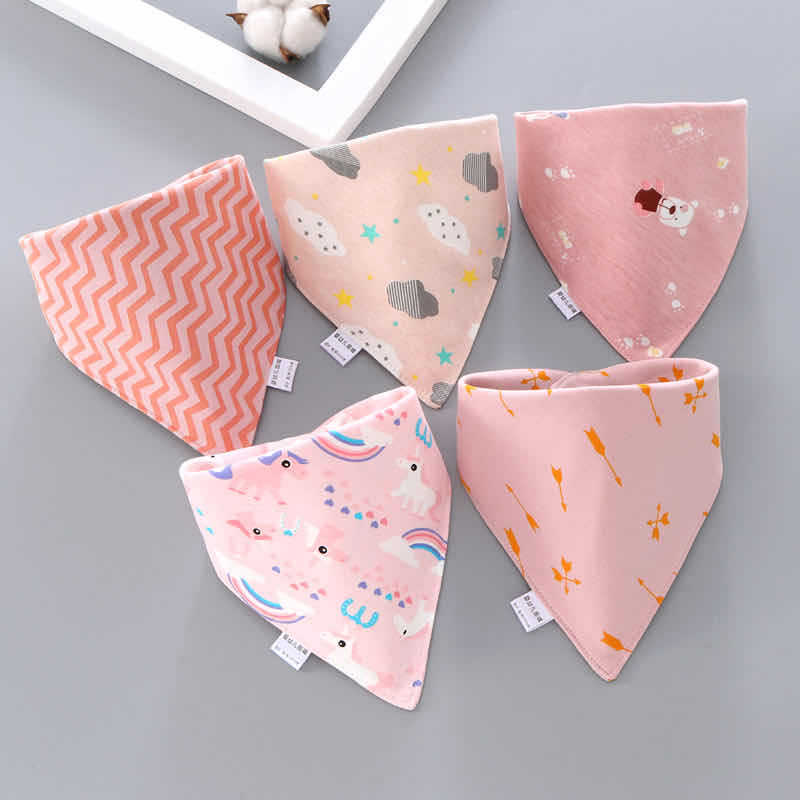 Baby saliva towel Baby Bibs Triangle Double Cotton Bandana Bibs Baby Boys Girls