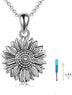 Sterling Silver Sunflower Urn Necklace for Ashes Cremation Jewelry