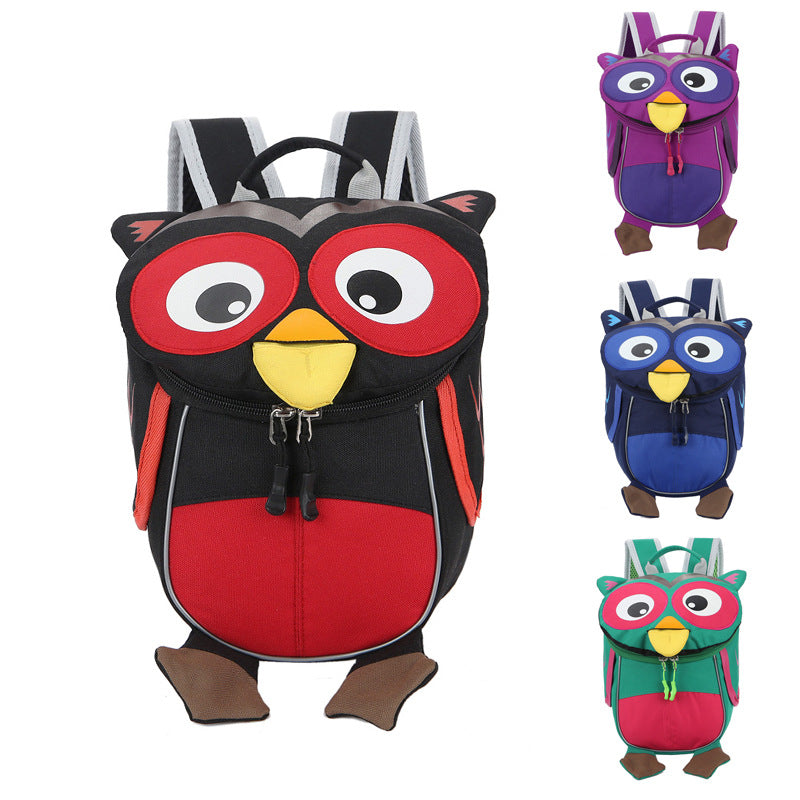 Cartoon children's schoolbag kindergarten baby 1-3 year old baby wrapped in the lovable owl's shoulder bag - Minihomy