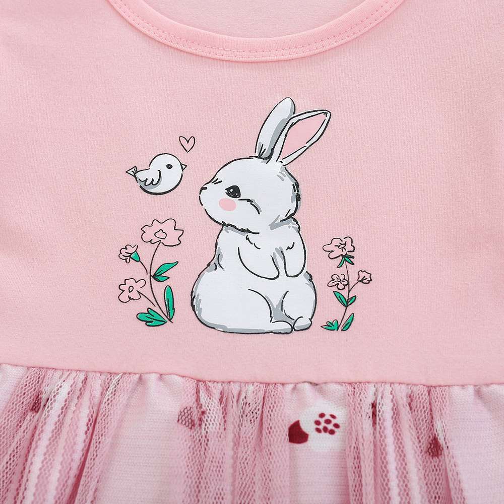 Easter Little Girls Cartoon Rabbit Princess Dress - Minihomy