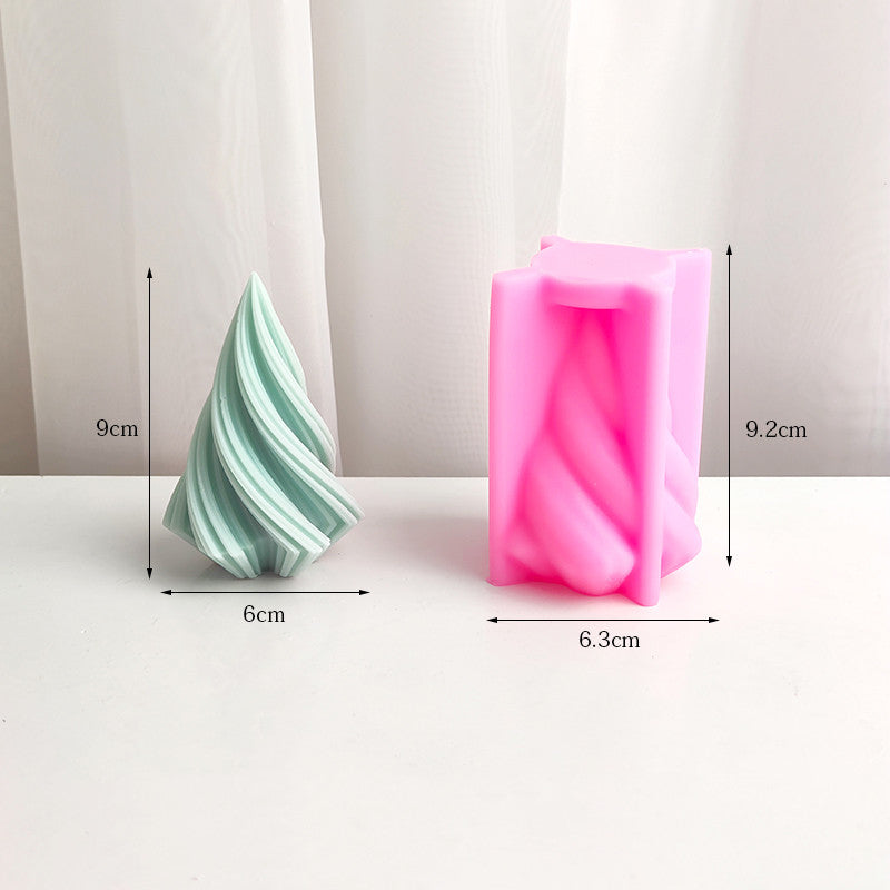 Christmas Tree Geometric Striped Soap Aromatherapy Resin Plaster Making Mould Home Decor Gift - Minihomy