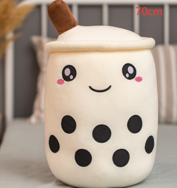 Cute Fruit Drink Plush Stuffed Soft Strawberry Milk Boba Tea Plush - Minihomy