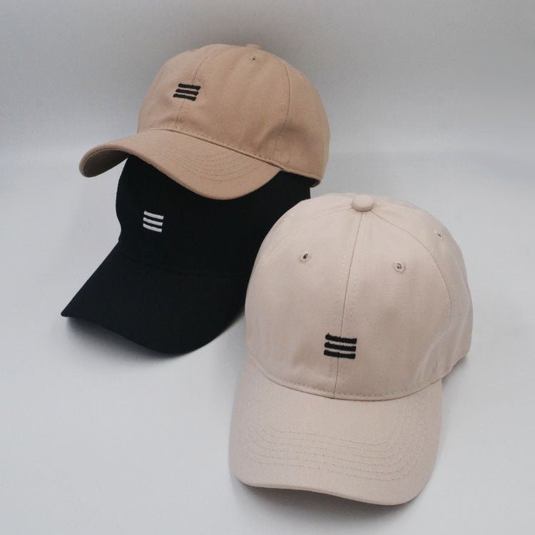 Three Bar Baseball Cap Men's Soft Top Casual