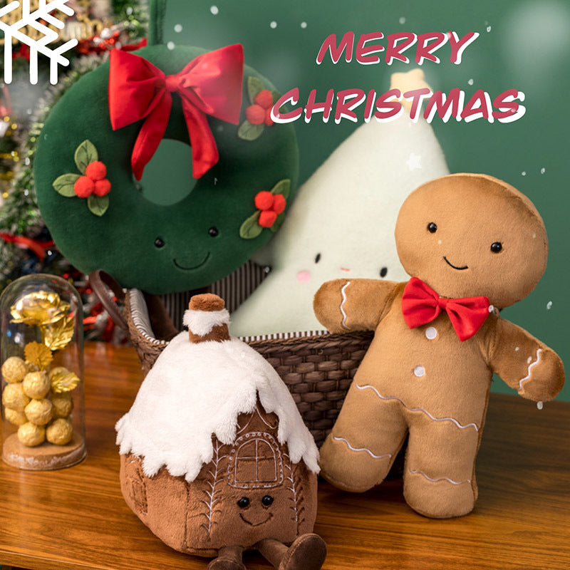 Christmas Gingerbread Man Igloo And Christmas Tree Plush Toy - Minihomy