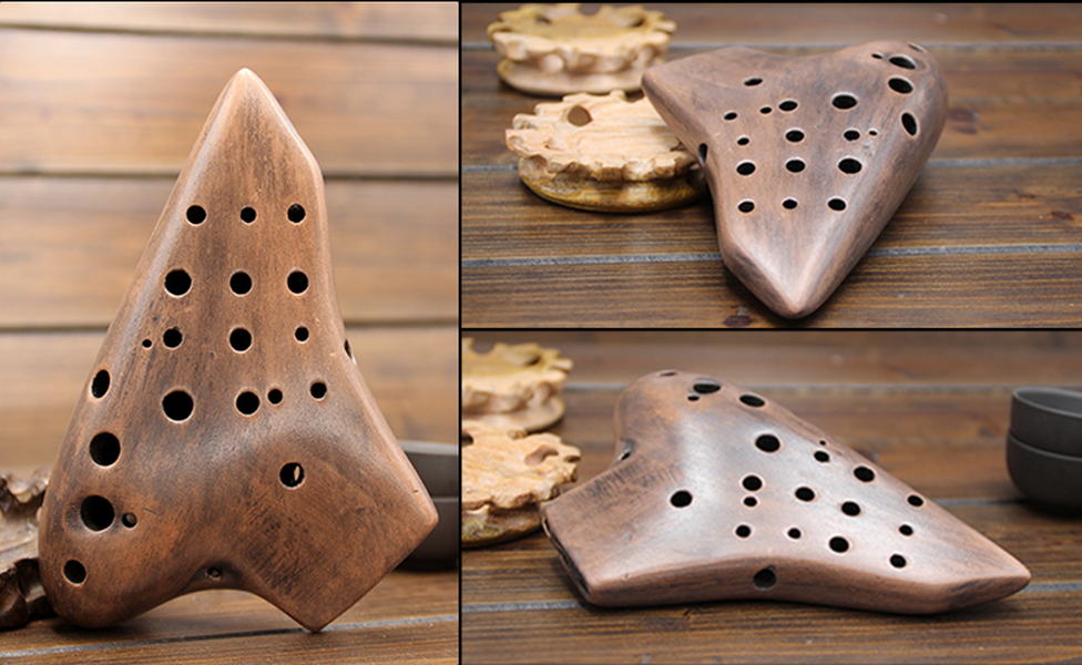 AC Ocarina three tube midrange C tuning tube smoked Ocarina - Minihomy