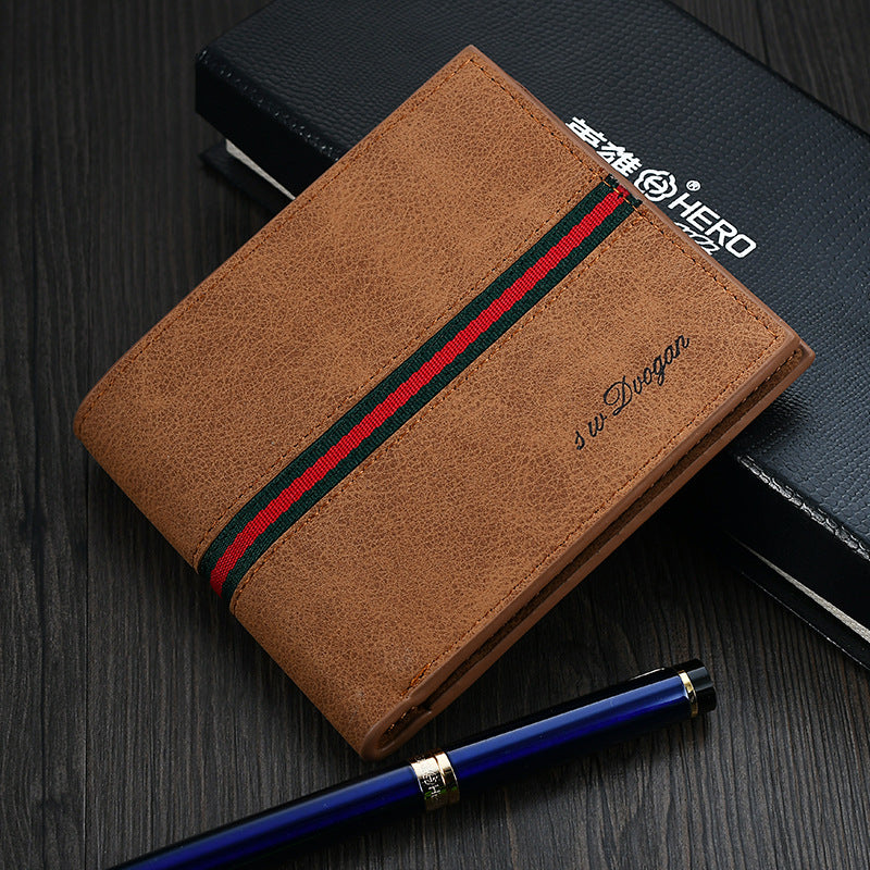 Men's short retro wallet Korean version of the multi-function cross section ultra-thin soft wallet