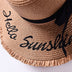 Beach embroidered letters raw edge sun hat - Minihomy