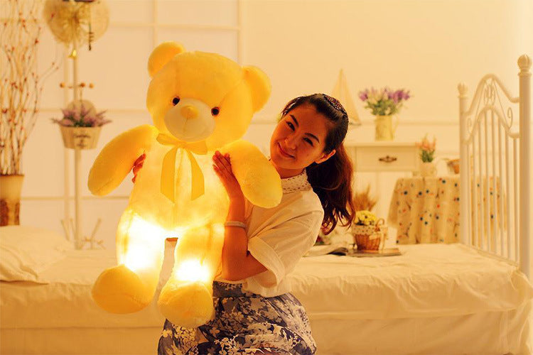 Creative Light Up LED Teddy Bear Stuffed Animals Plush Toy Colorful Glowing Christmas Gift For Kids Pillow - Minihomy