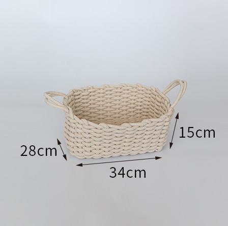 Nordic Wind Hand-woven Thick Cotton Rope Storage Basket