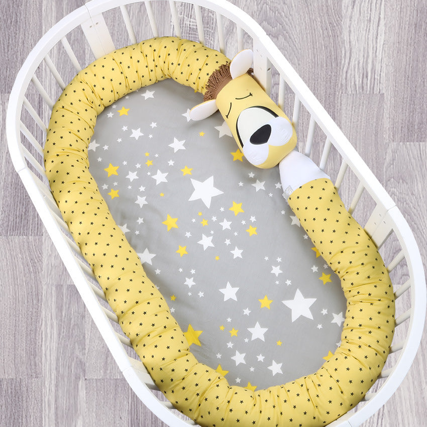 Crib bed surrounded by cotton four seasons universal children anti-collision summer breathable elliptical bed baby - Minihomy