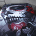 Black Skull Bedding Set Halloween Style Bed Sheet Queen King Double Bed Linen Cotton Blend Flower Skull Duvet Cover Set - Minihomy