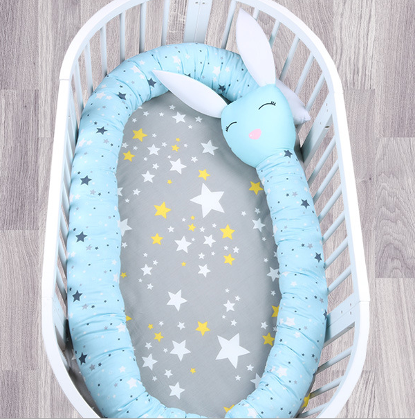 Crib bed surrounded by cotton four seasons universal children anti-collision summer breathable elliptical bed baby - Minihomy