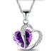 Korean Style Peach Heart Shaped Zircon Crystal Necklace - Minihomy