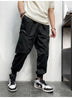 Men's Elastic Waist Zipper Big Pockets Drawstring Sports Cargo Pants - Minihomy