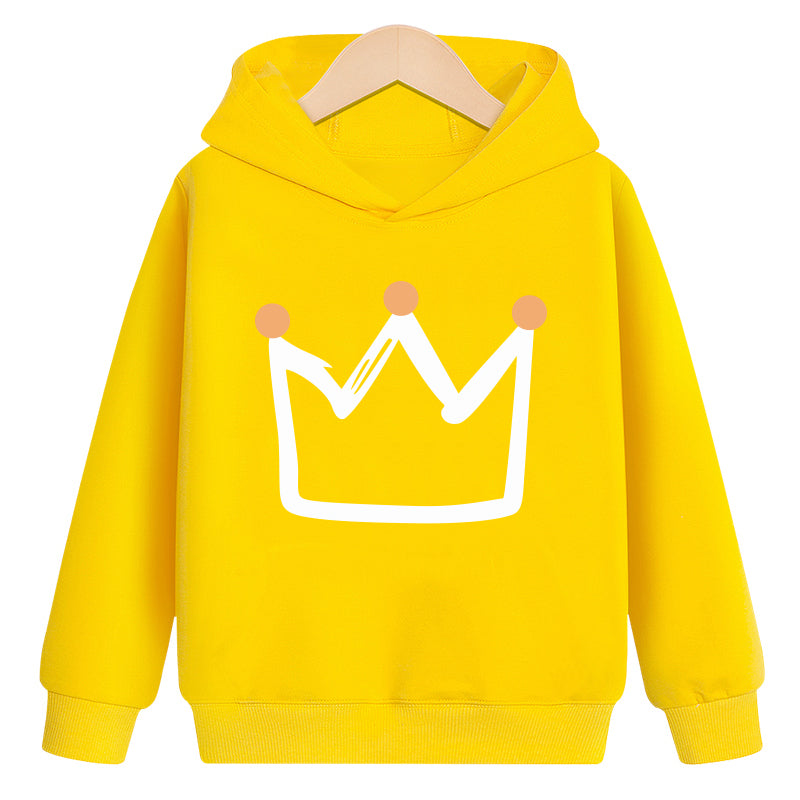 Crown hooded plus velvet sweatshirt - Minihomy