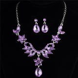 Foreign trade explosion bride alloy diamond necklace earrings set wedding jewelry and jewelry accessories