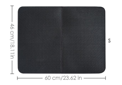 Small Medium Large Waterproof Cat Litter Mat Pad Black Cats Litter Trapper Double Layer Nonslip EVA Protect Floor Feeding Mats - Minihomy