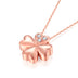 18K gold necklace lucky clover Rose Gold Diamond Pendant gold color custom female bone chain shop - Minihomy