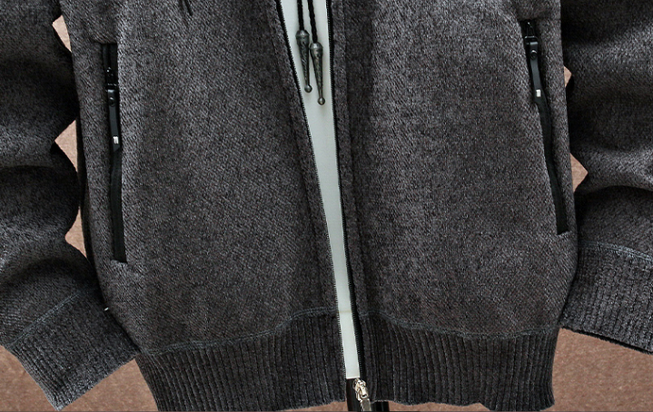 Men's With Velvet Padded Hooded Cardigan - Minihomy