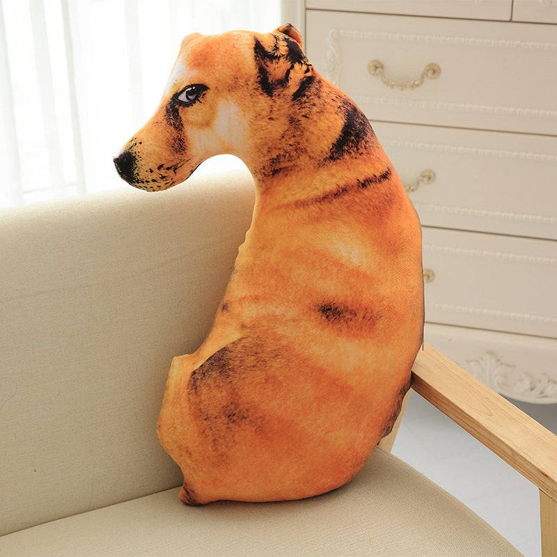 Funny 3D Dog Print Throw Pillow Creative Cushion Cute Plush Doll Gift Home Decor