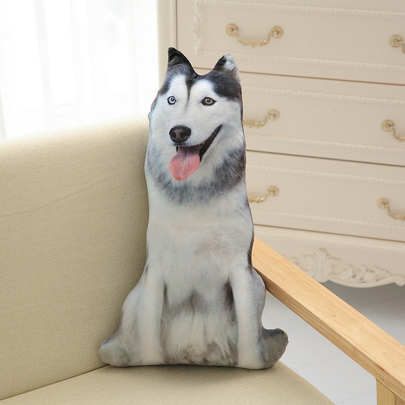 Funny 3D Dog Print Throw Pillow Creative Cushion Cute Plush Doll Gift Home Decor