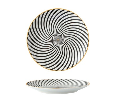 8-inch Nordic Style Geometric Series Ceramic Breakfast Plate - Minihomy