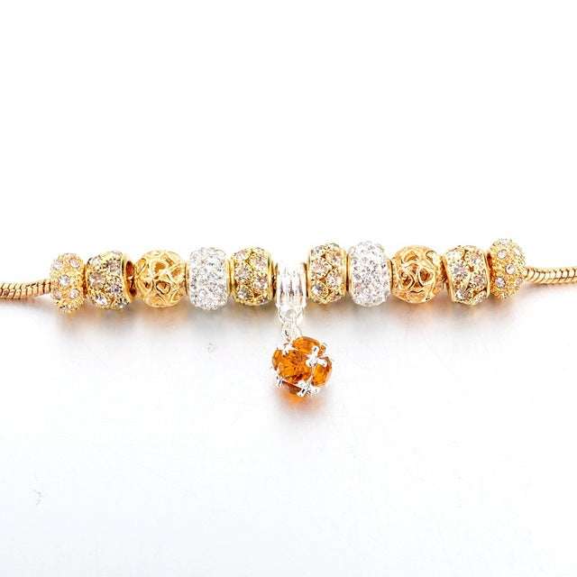 Gold-plated heart beaded bracelet - Minihomy