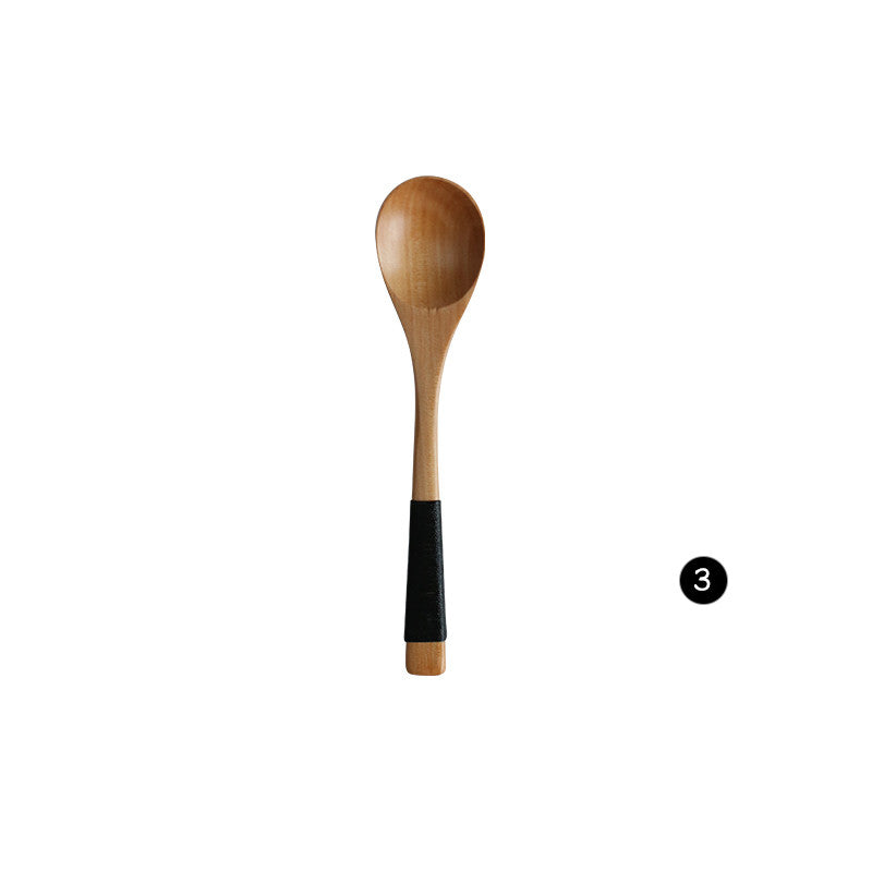 Japanese Style Wooden Bamboo Spoon Fork Cooking Utensil - Minihomy