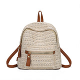 Straw Backpacks Women Mini Shoulder Bag  Beach Satchel Schoolbags