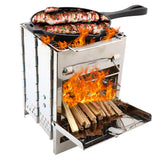 Durable Stainless Steel Stove for Outdoor Cooking Picnic Hunting BBQ Windproof - Minihomy