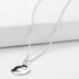 Engraved Oval Shadow Carving Photo Necklace Silver - Minihomy