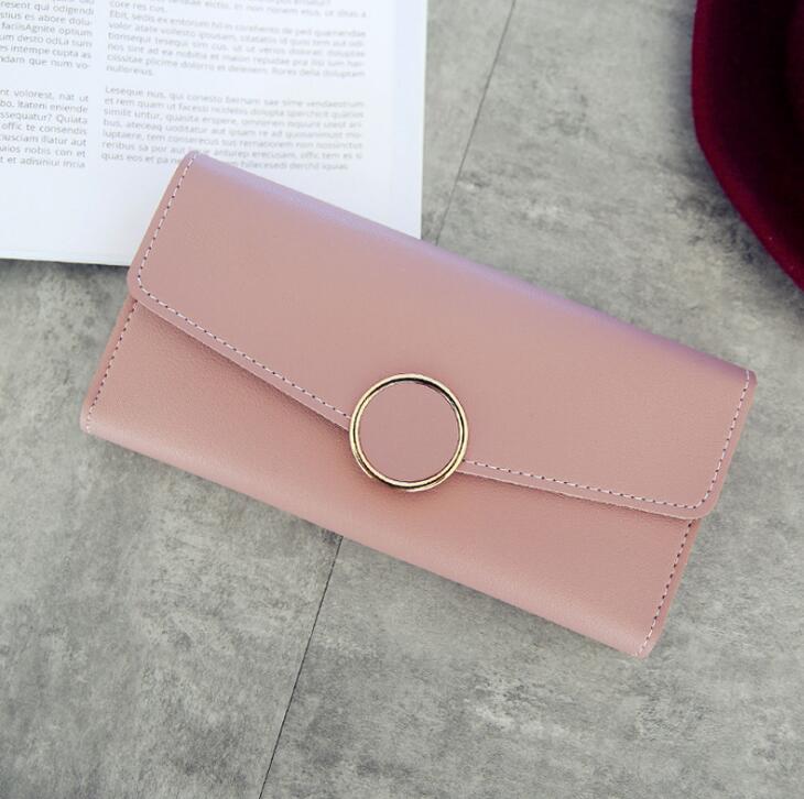 Women Pu Leather Purse Zipper Wallet