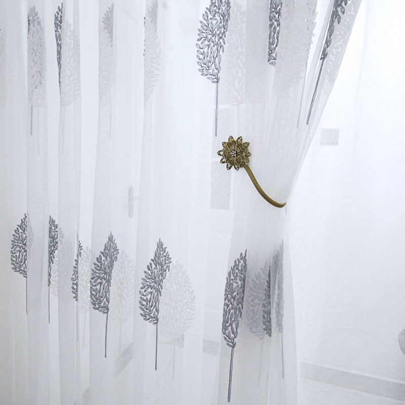 Modern Simple Embroidered Curtain And Window Screen - Minihomy