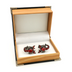 Symmetrical Gun Black Poison Scorpion Crystal Cufflinks