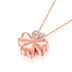 18K gold necklace lucky clover Rose Gold Diamond Pendant gold color custom female bone chain shop - Minihomy